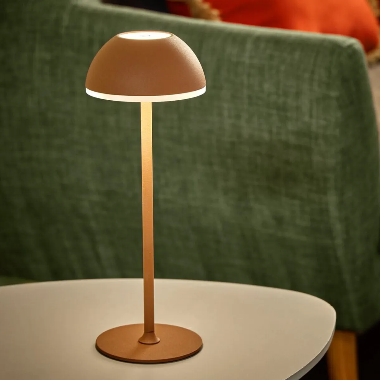 Lampe à poser sans fil tactile et rechargeable USB 3 nuances H37cm Brun < Gifi
