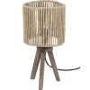 Lampe à poser trépied bois abat-jour papier tressé Ø16xH32,5cm < Gifi Outlet