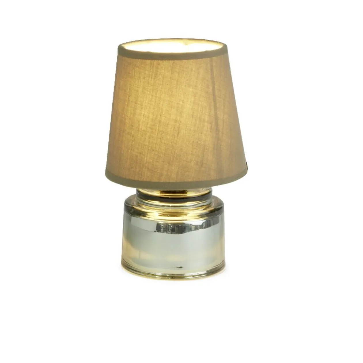 Lampe à poser Ø12xH22cm verre et polyester vert