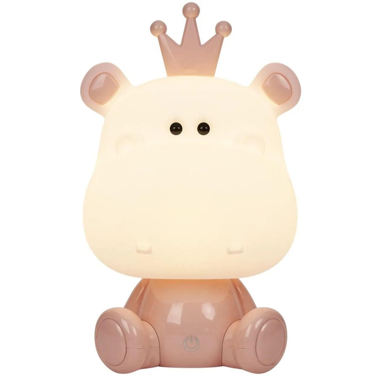 Lampe pour enfant forme hippopotame rose
