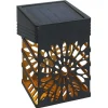 Lampe solaire design fleur plastique noir 7,6x5,2xH10,3cm