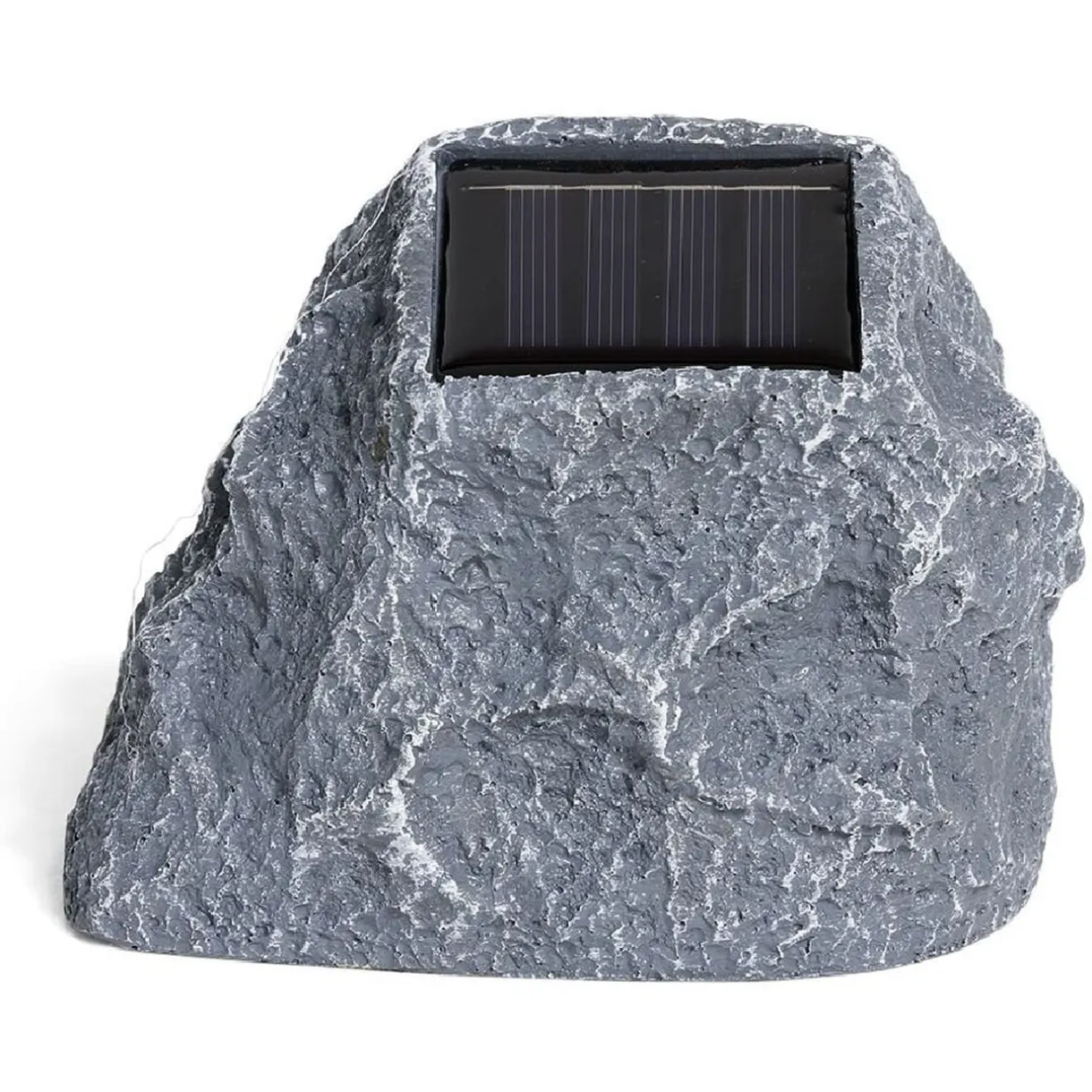 Lampe solaire design pierre LED blanc froid Ø14xH11cm < Gifi