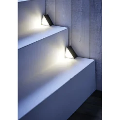 Lampe solaire noire x2 pour escalier 9LED 8,5x5,5xH5,5cm