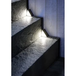 Lampe solaire noire x2 pour escalier 9LED 8,5x5,5xH5,5cm