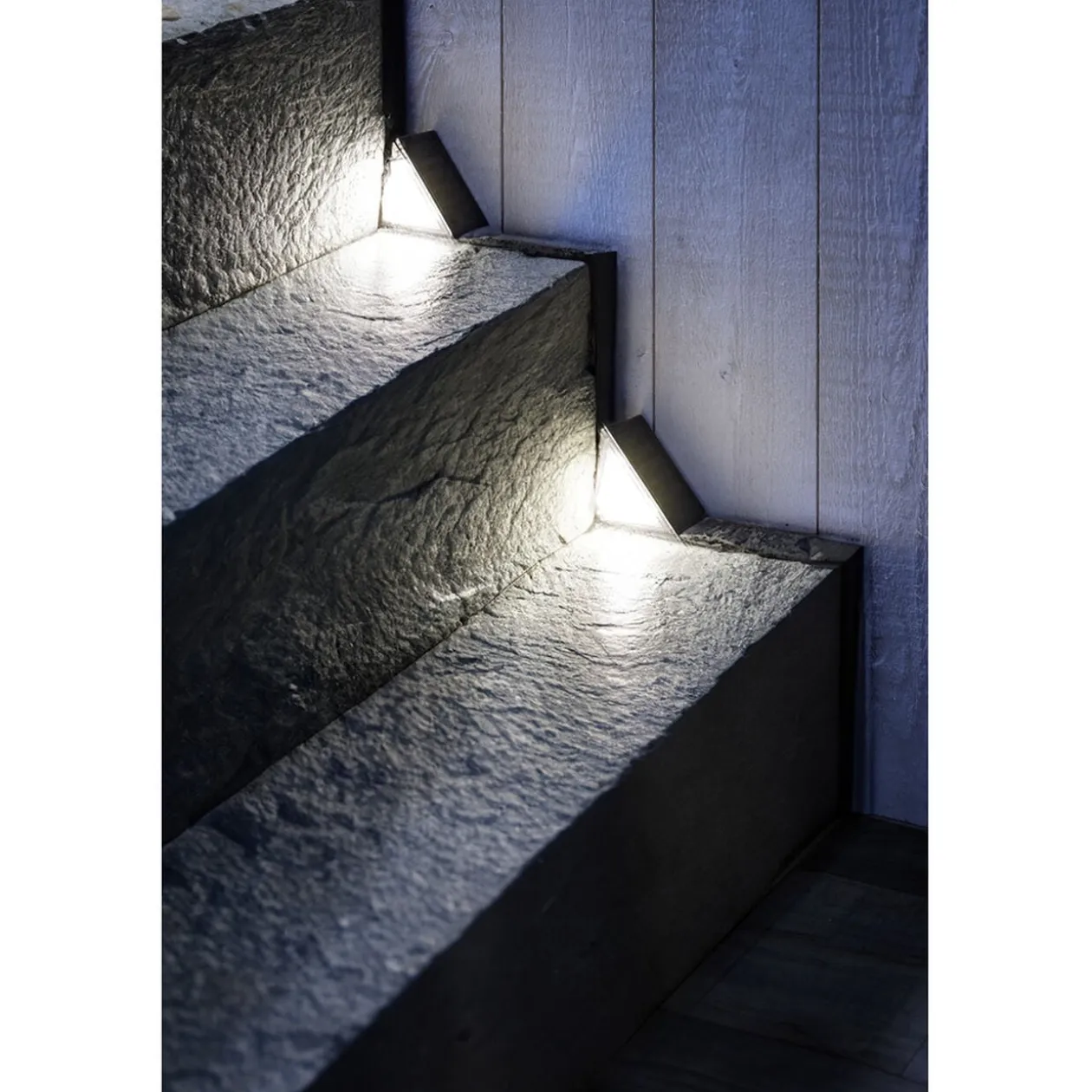 Lampe solaire noire x2 pour escalier 9LED 8,5x5,5xH5,5cm
