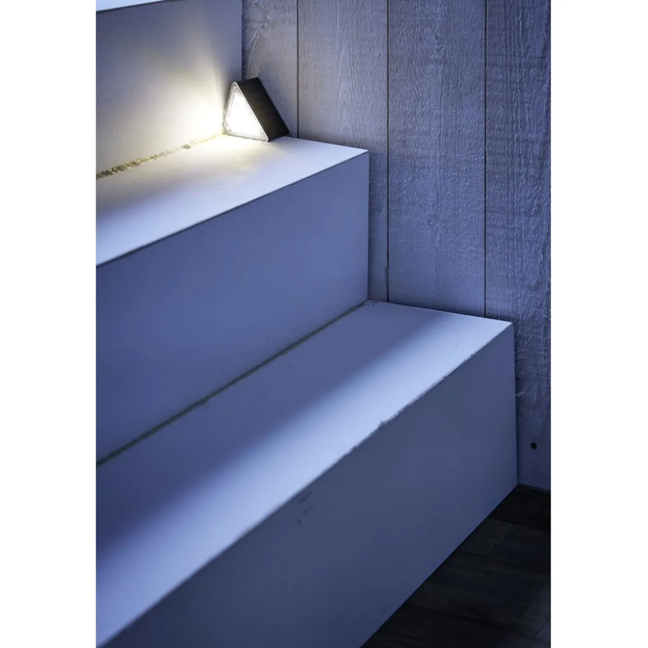 Lampe solaire noire x2 pour escalier 9LED 8,5x5,5xH5,5cm