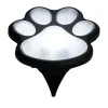 Lampe solaire à planter forme patte de chien noire Ø9xH9cm