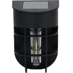 Lampe solaire plastique noir 9,5x8xH14,5cm