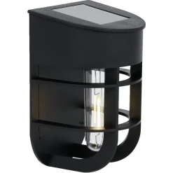 Lampe solaire plastique noir 9,5x8xH14,5cm