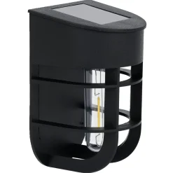 Lampe solaire plastique noir 9,5x8xH14,5cm