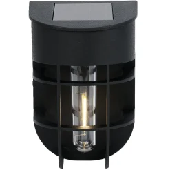 Lampe solaire plastique noir 9,5x8xH14,5cm