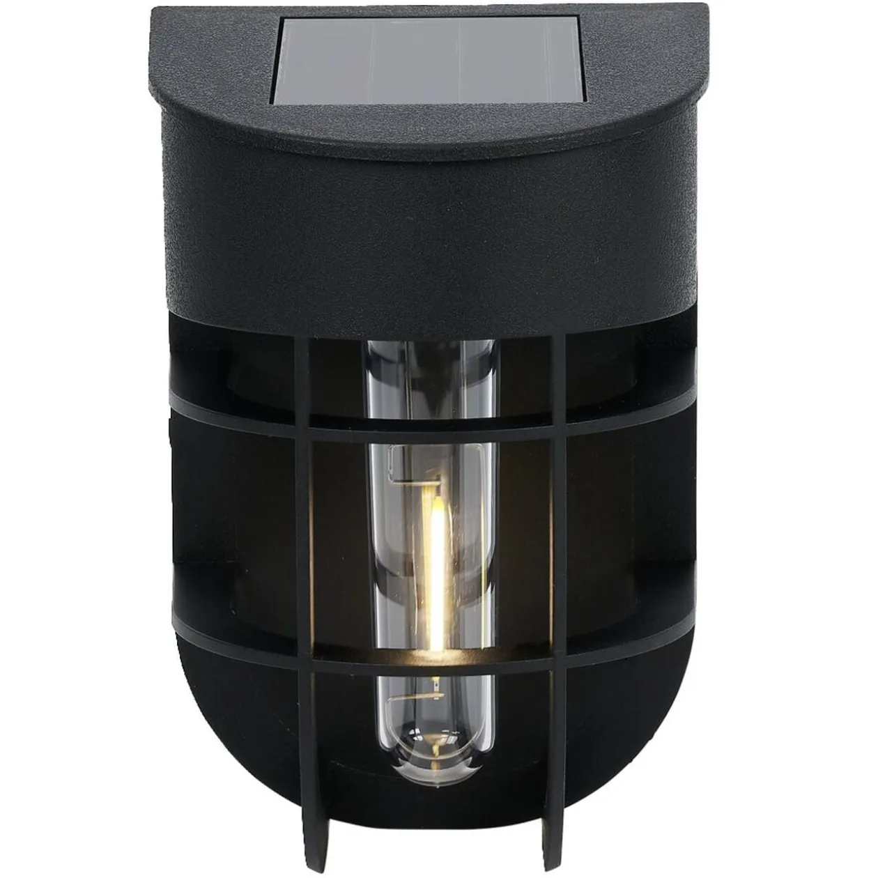 Lampe solaire plastique noir 9,5x8xH14,5cm