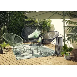 Lampe solaire à poser urban métal et plastique noir 22x22xH68cm