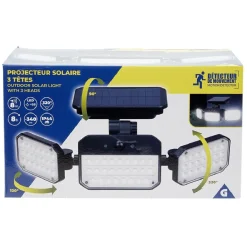 Lampe solaire triple LED 340 lumens projecteur détecteur de mouvement < Gifi Clearance