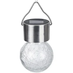 Lampe solaire verre froissé à suspendre