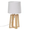 Lampe trépied à poser socle bois blanc et naturel
