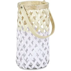 Lanterne avec anse en bois tressé bicolore < Gifi Outlet