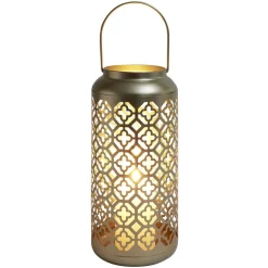 Lanterne carreaux de ciment ajourés métal doré Ø15xH34,5cm < Gifi Clearance