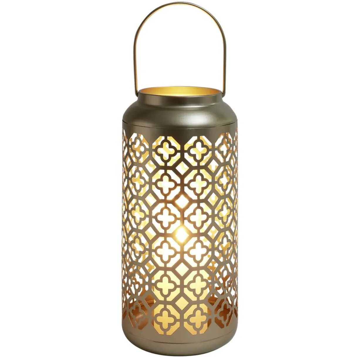 Lanterne carreaux de ciment ajourés métal doré Ø15xH34,5cm < Gifi Clearance