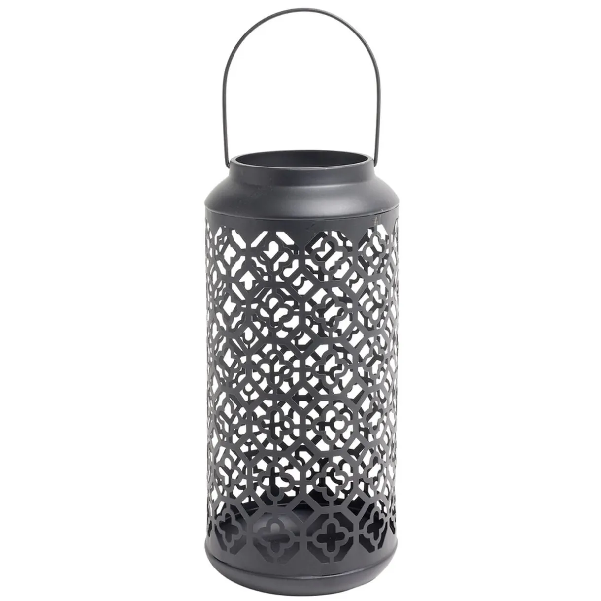 Lanterne carreaux de ciment ajourés métal noir Ø15xH34,5cm < Gifi Best