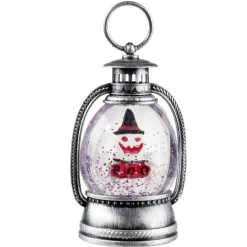Lanterne déco LED Halloween fantôme boule à neige 8x6xH12cm