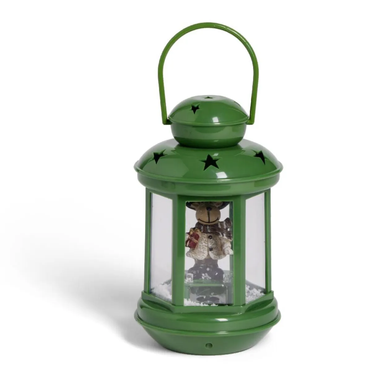 Lanterne de Noël lumineuse avec personnage à poser H17,5cm (2 modèles)