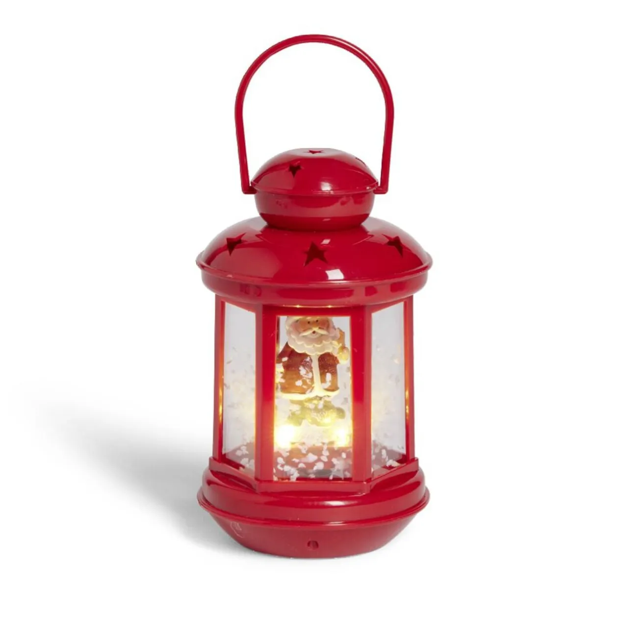 Lanterne de Noël lumineuse avec personnage à poser H17,5cm (2 modèles)