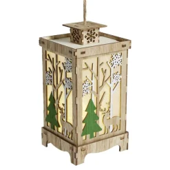 Lanterne de Noël lumineuse décor renne H23,5cm