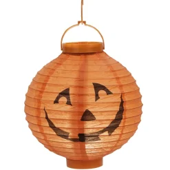 Lanterne en papier ronde lumineuse à suspendre Halloween (2 modèles)
