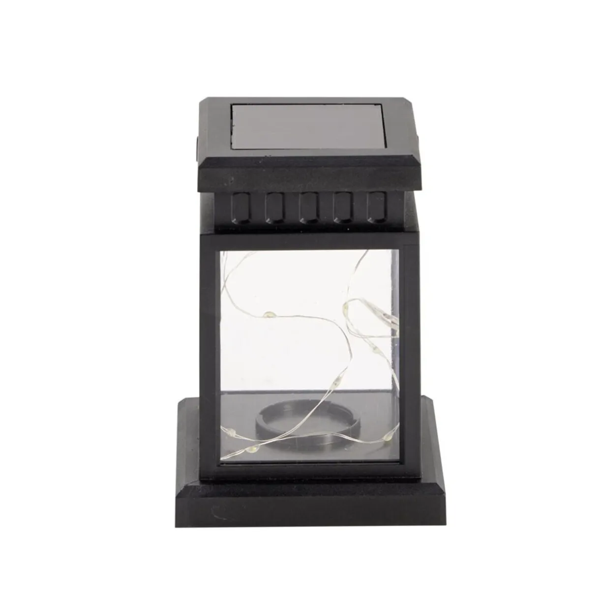 Lanterne funéraire solaire à LED plastique et fer 9x9xH12,5cm < Gifi Discount