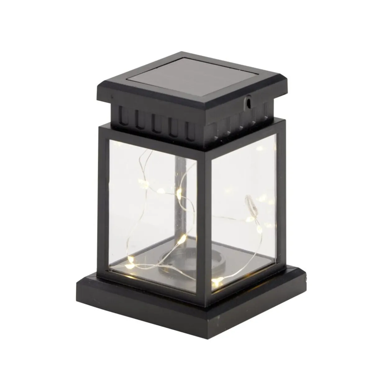 Lanterne funéraire solaire à LED plastique et fer 9x9xH12,5cm < Gifi Discount