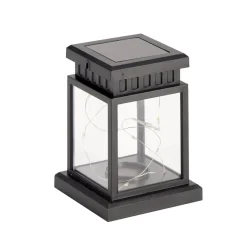 Lanterne funéraire solaire à LED plastique et fer 9x9xH12,5cm < Gifi Discount