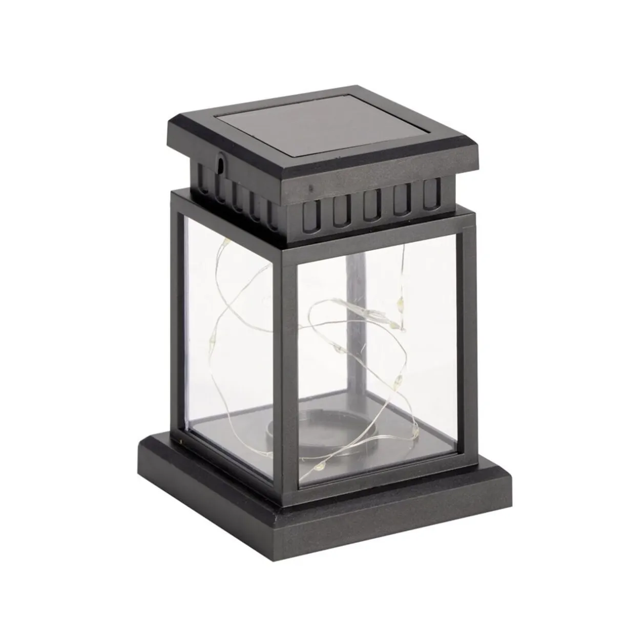 Lanterne funéraire solaire à LED plastique et fer 9x9xH12,5cm < Gifi Discount