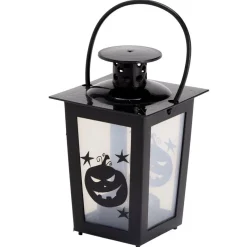 Lanterne Halloween LED décor citrouille plastique noir 7,5x7,5xH15,5cm (2 modèles) < Gifi New