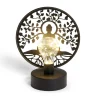 Lanterne LED Bouddha métal noir 18x10xH21,5cm