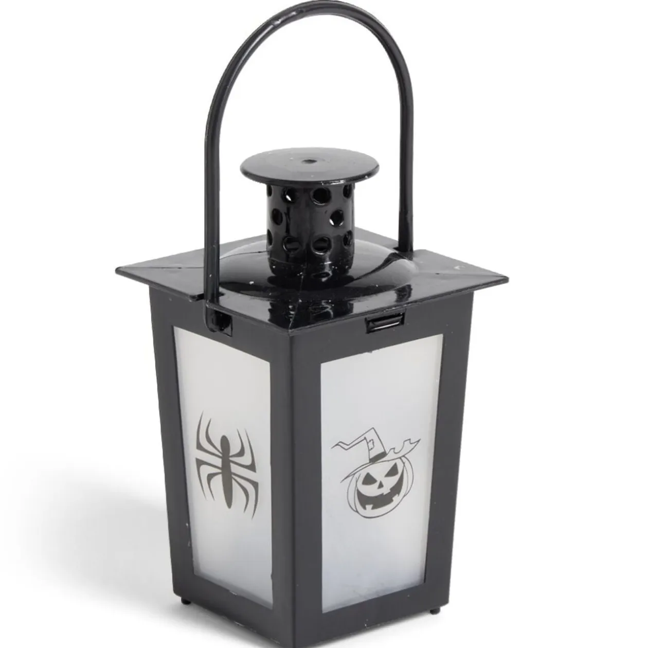 Lanterne LED Halloween animée à piles 7,4x7,4xH15,5cm