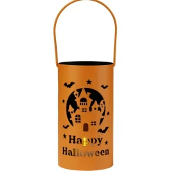 Lanterne LED Halloween métal orange Ø8xH15cm (2 modèles) < Gifi Hot