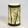 Lanterne LED motif forêt en verre noir Ø9xH15cm < Gifi Discount
