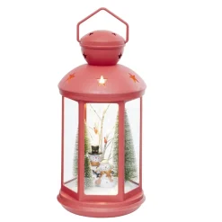 Lanterne LED Noël avec bonhomme de neige Ø21,5xH43cm