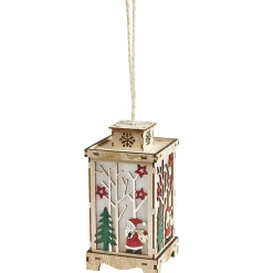 Lanterne lumineuse intérieur en bois décor Noël < Gifi Sale