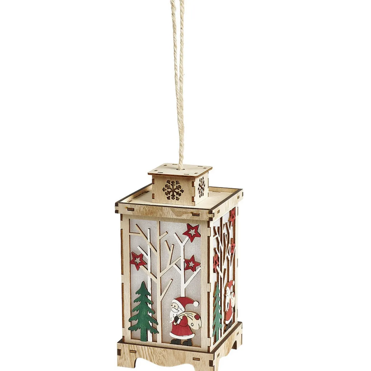 Lanterne lumineuse intérieur en bois décor Noël < Gifi Sale