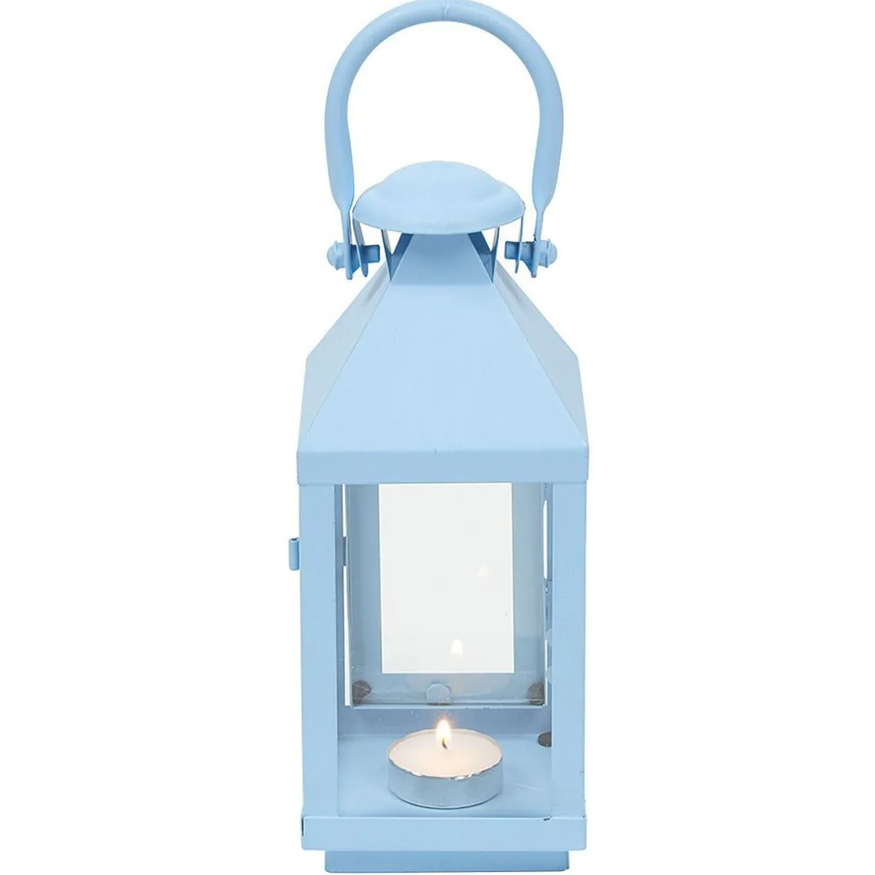 Lanterne photophore en métal bleu