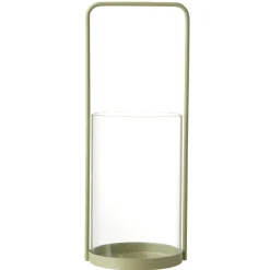 Lanterne pour bougie en métal et verre Ø8,5xH21cm (3 modèles)