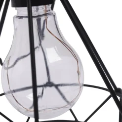 Lanterne solaire ajourée forme géométrique métal noir