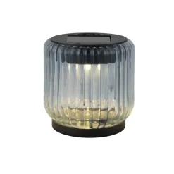 Lanterne solaire décorative plastique et verre bleu Ø8xH8,5cm < Gifi Outlet