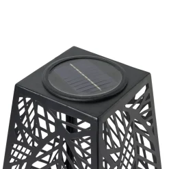 Lanterne solaire à poser métal ajouré noir 25x25xH50cm < Gifi Online