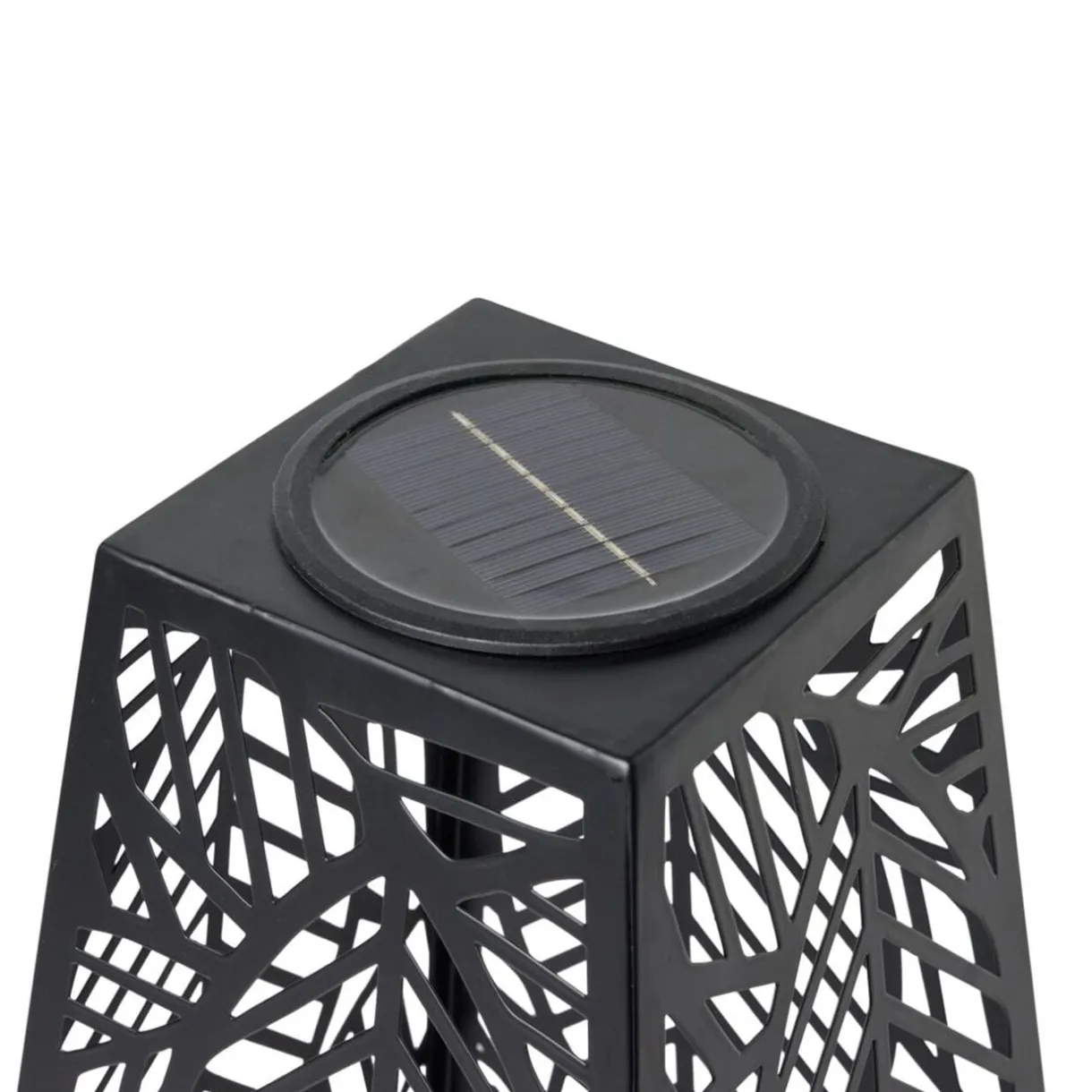 Lanterne solaire à poser métal ajouré noir 25x25xH50cm < Gifi Online