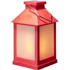 Lanterne solaire rouge 12 LED blanc chaud à poser ou suspendre H20 cm < Gifi Clearance