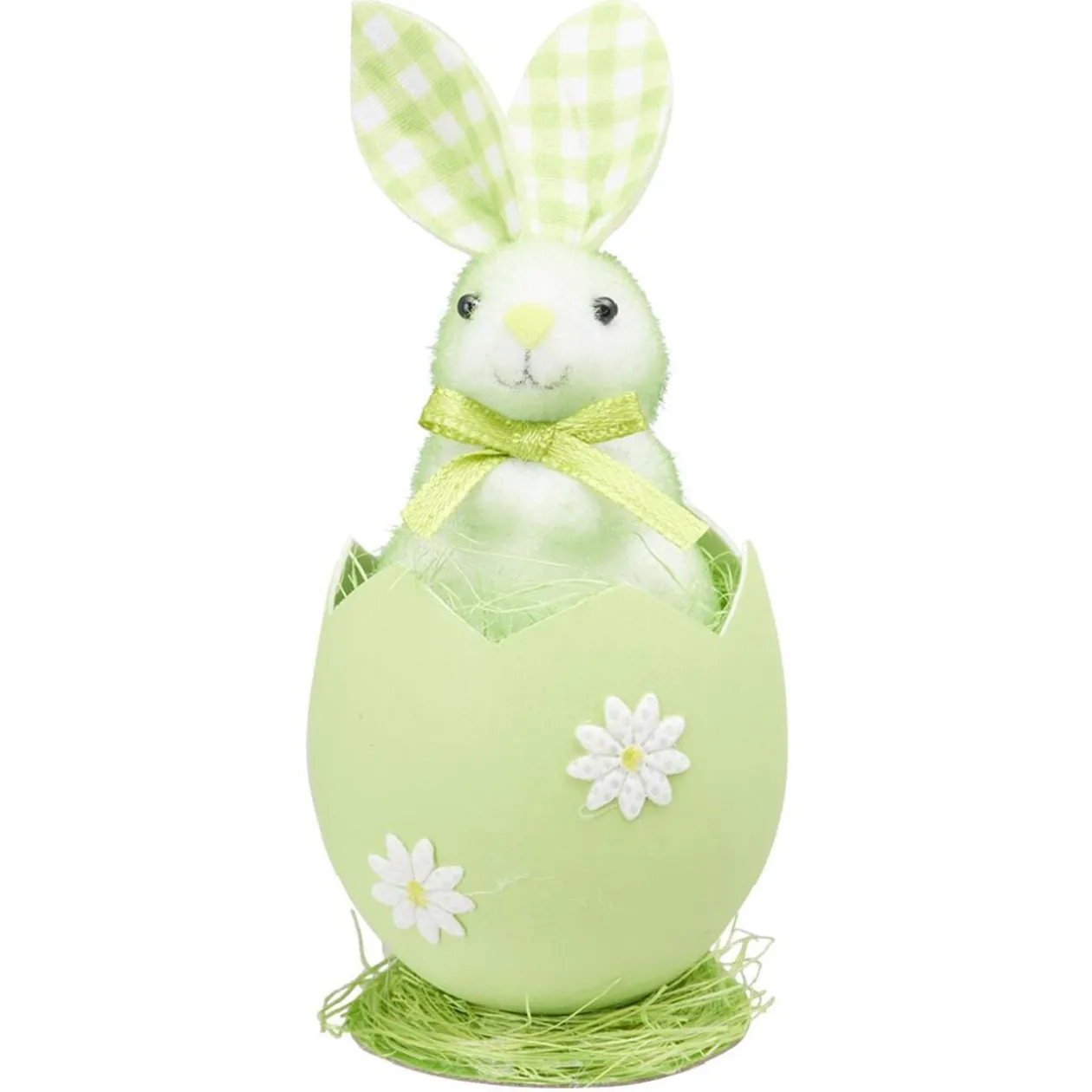 Lapin dans oeuf de Pâques motif Vichy x 2