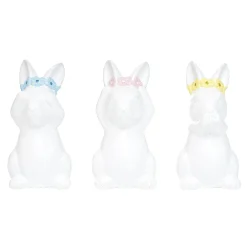 Lapin de la sagesse à poser céramique blanc Ø6xH12cm x3 < Gifi Hot